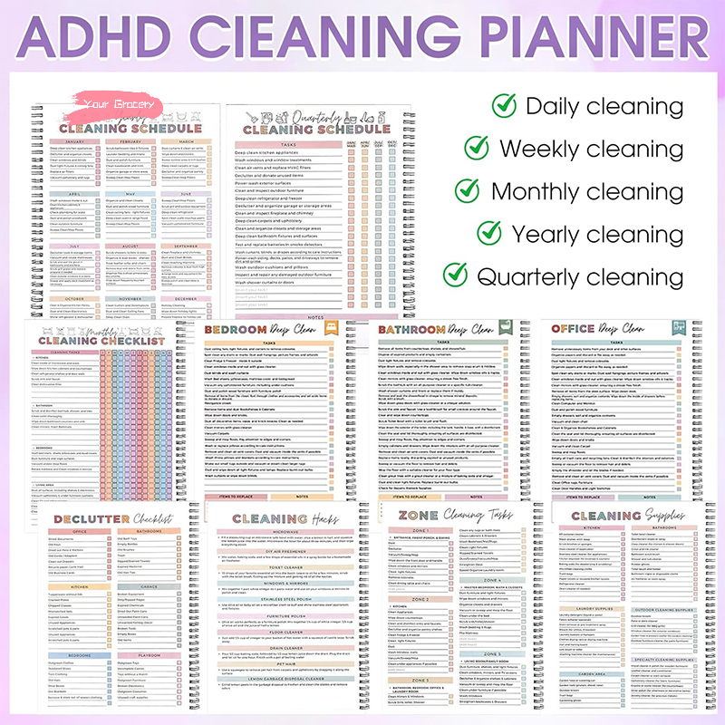 Planned Parenthood - Y-Reusable ADHD Cleaning Planner For Adults