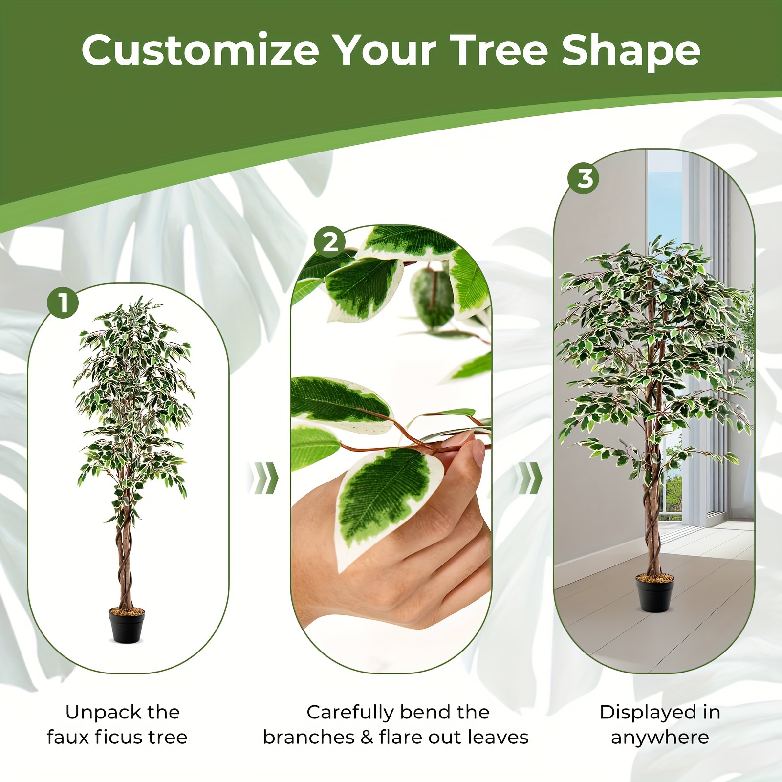 Costway 63 inch Artificial Fic - Rubber Plant Ficus บทวิจารณ์และราคา