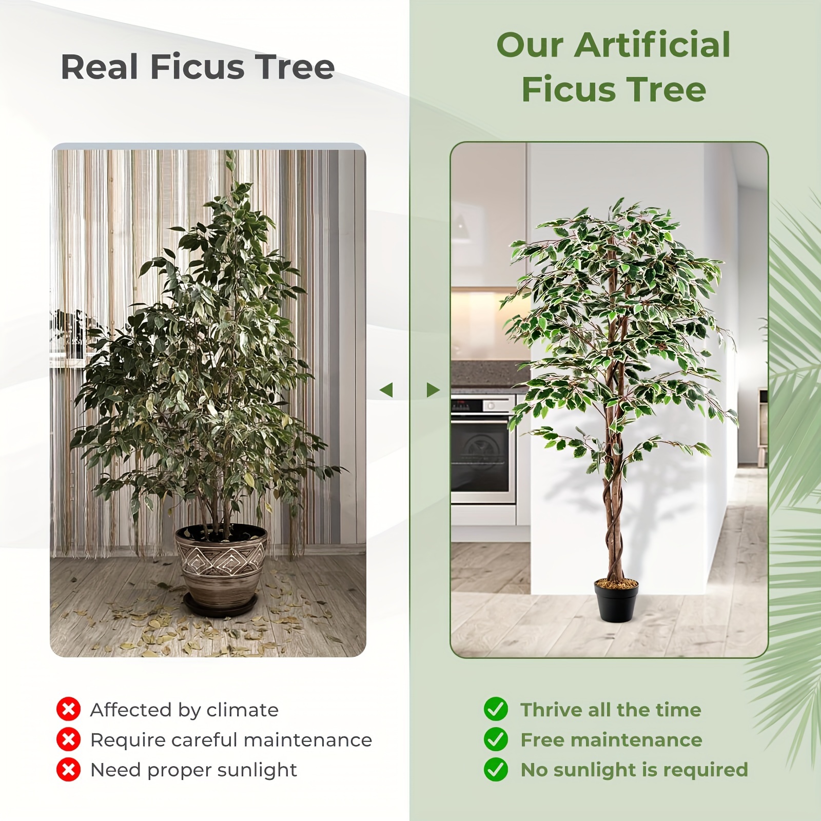 Costway 63 inch Artificial Fic - Rubber Plant Ficus บทวิจารณ์และราคา