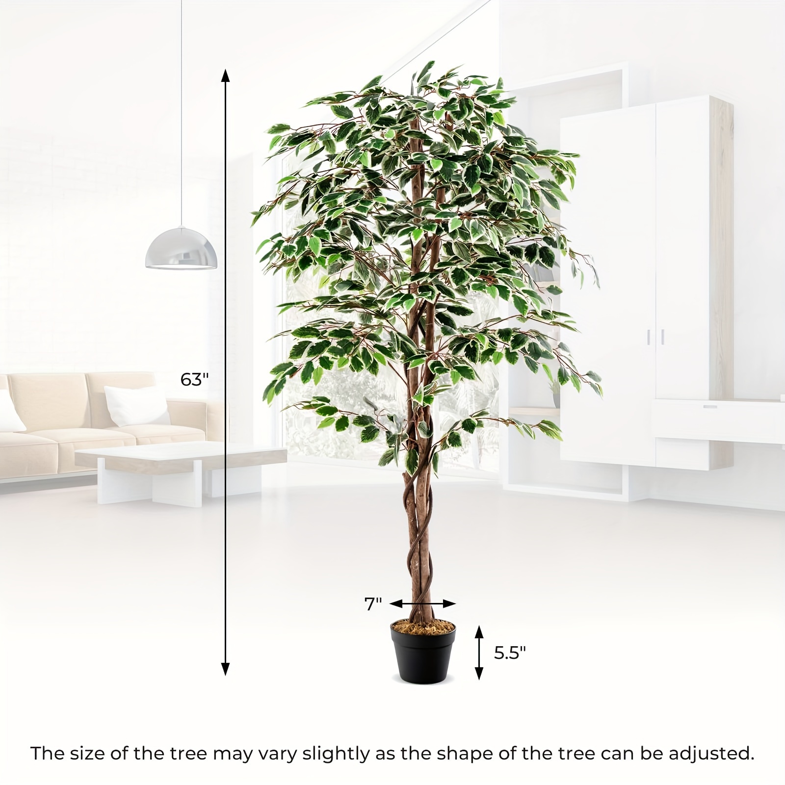Costway 63 inch Artificial Fic - Rubber Plant Ficus บทวิจารณ์และราคา