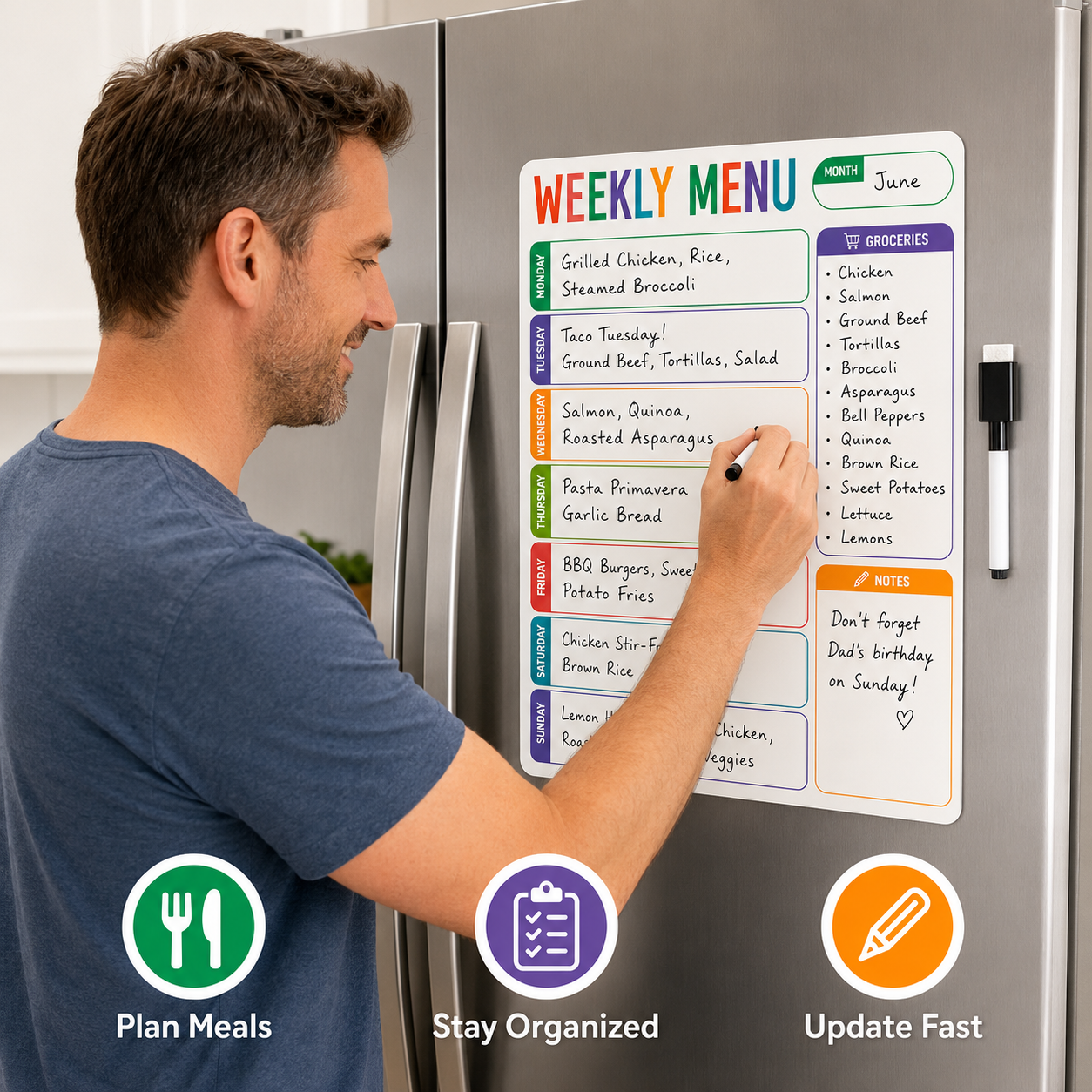 1pc Weekly Menu Fridge Whitebo - Planned Parenthood บทวิจารณ์และราคา