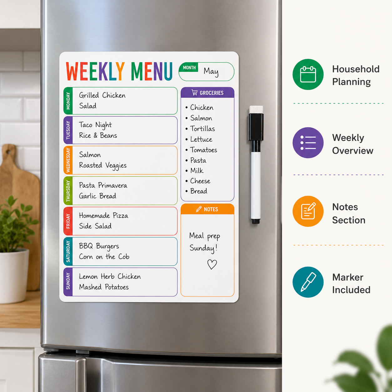 1pc Weekly Menu Fridge Whitebo - Planned Parenthood บทวิจารณ์และราคา