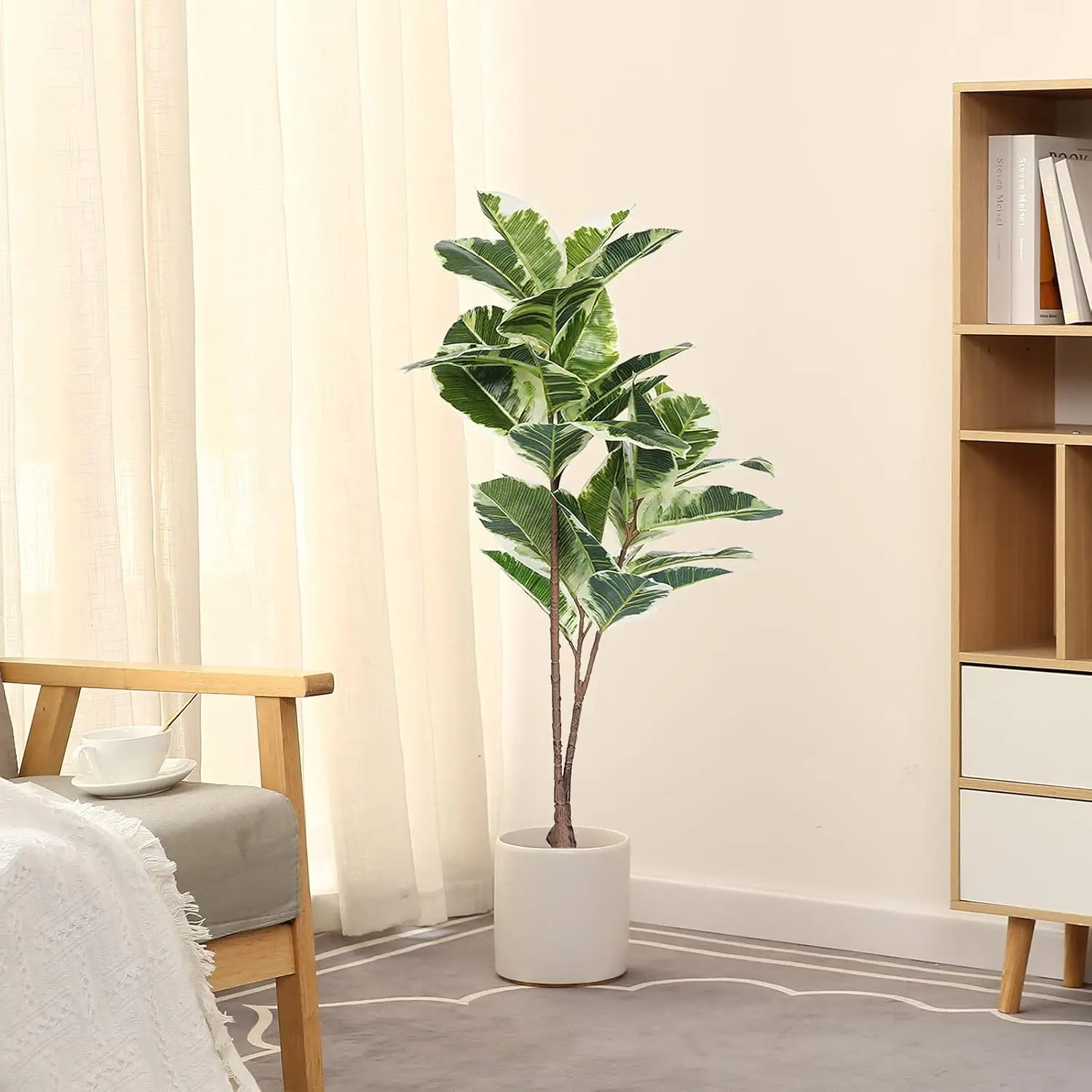 Artificial Rubber Tree Ficus P - Rubber Plant Ficus บทวิจารณ์และราคา