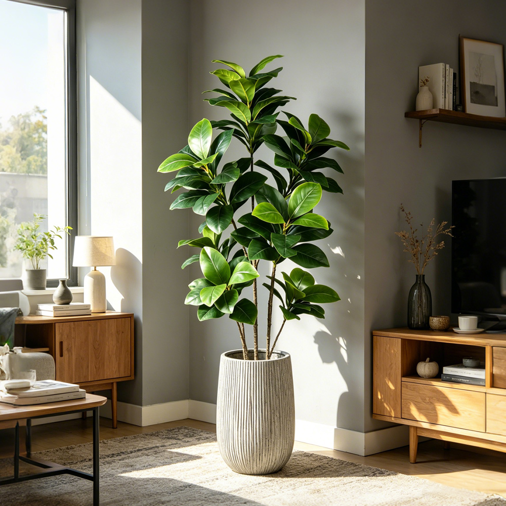 74-140cm Large Artificial Bany - Rubber Plant Ficus บทวิจารณ์และราคา