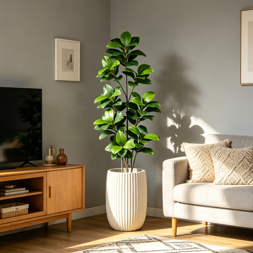 74-140cm Large Artificial Bany - Rubber Plant Ficus บทวิจารณ์และราคา